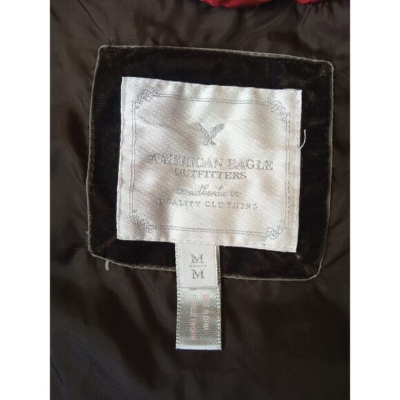 AMERICAN EAGLE Women's Puffer Vest With Removable Hood Red Size Medium - Picture 6 of 10